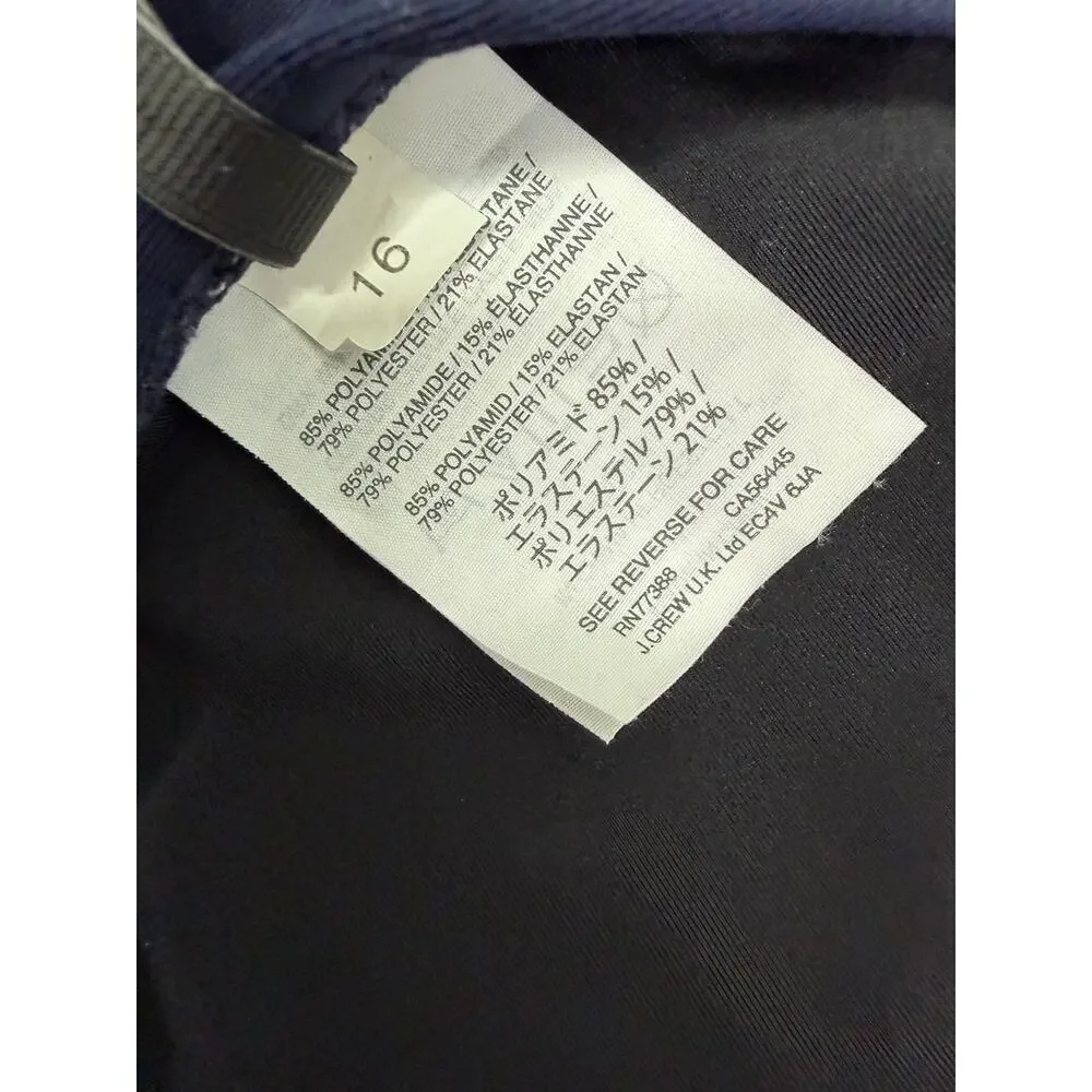 J.Crew Maggie Baby Bow Back One Piece Swimsuit Navy Size 16